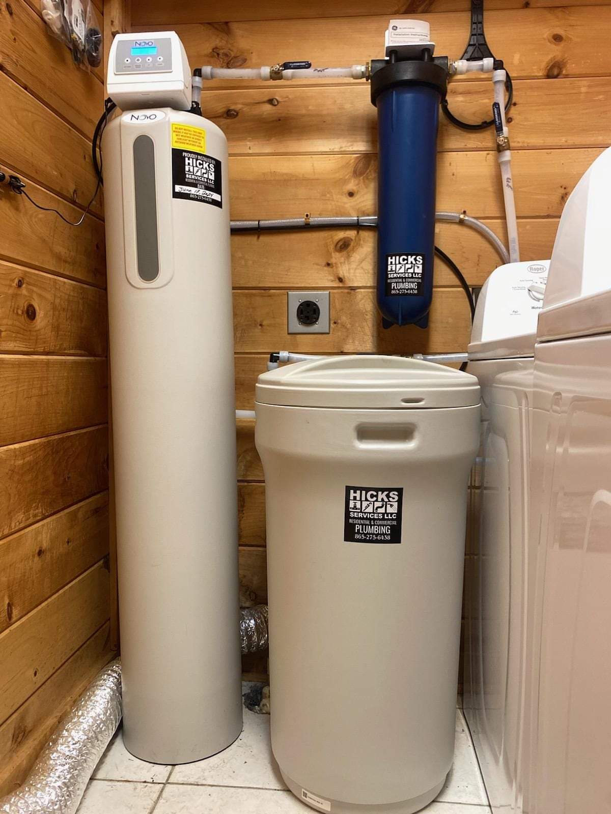Water softener and filtration system installed by Hicks Services