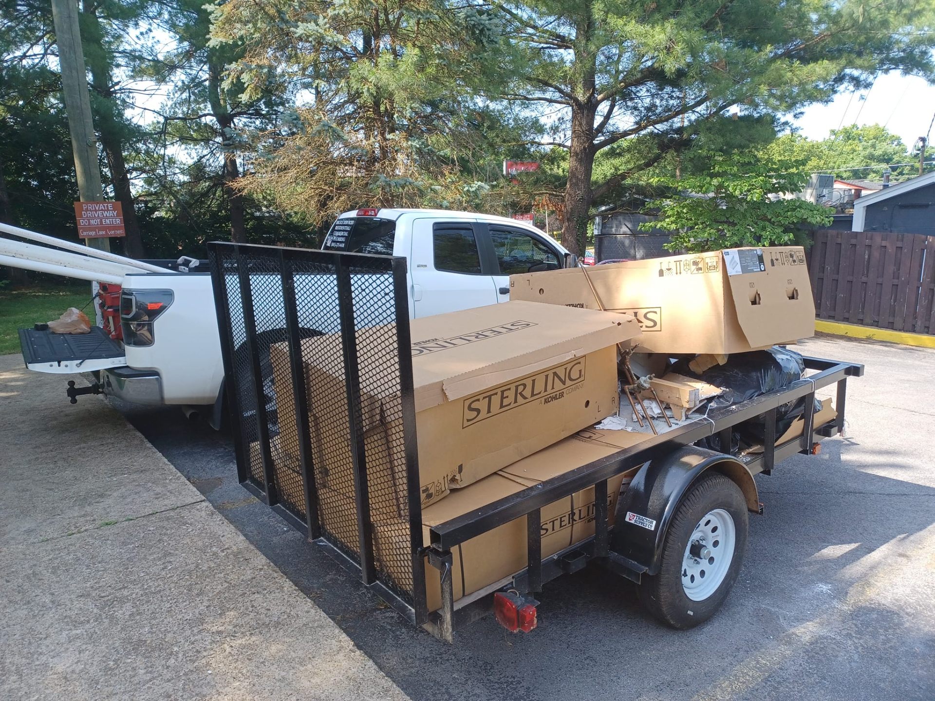 Hicks Services work truck loaded with supplies